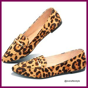 Pointed Toe Penny Loafers Faux Suede Slip On Ballet Flats Comfortable Work Shoes